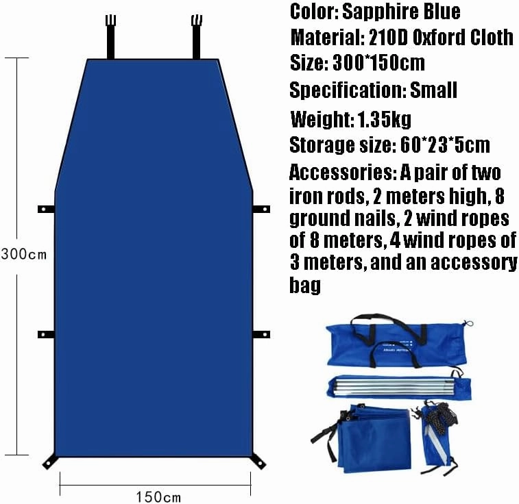 for Morris Cowley/Eight/Isis/Marina/Mini/Minor/Oxford Camping Tarpaulin Car Awning Waterproof Hammock Rainproof Sunshade Rainproof Awning Outdoor,C Blue-S