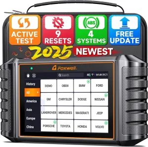 FOXWELL OBD2 Scanner NT716 Bidirectional Scan Tool, ABS SRS Transmission Engine, 9 Resets, Code Reader, Car Scanner with ABS Bleeding/SAS/Oil Light/EPB/BMS/DPF/Throttle Relearn/Injector Coding/TPMS