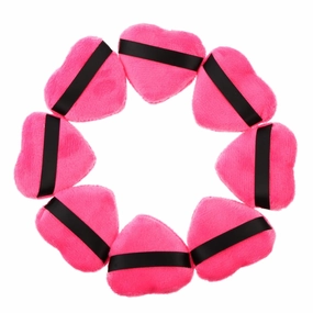 FRCOLOR 8pcs Heart Shape Makeup with Strap Versatile Facial Powder Puff for Foundation Blush and Highlighter Lightweight Washable for Go Application