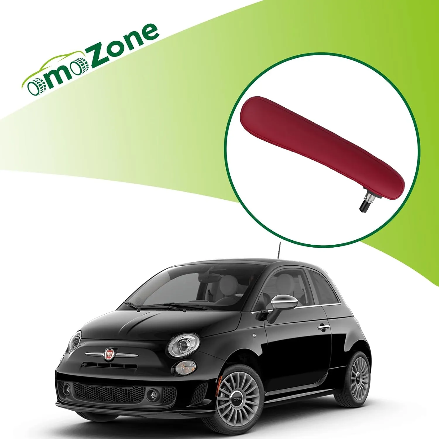 Front Driver Side Seat Armrest Adjustable Arm Rest Red Compatible with 2016-2019 Fiat 500 Replaces 6BV31KRLAA