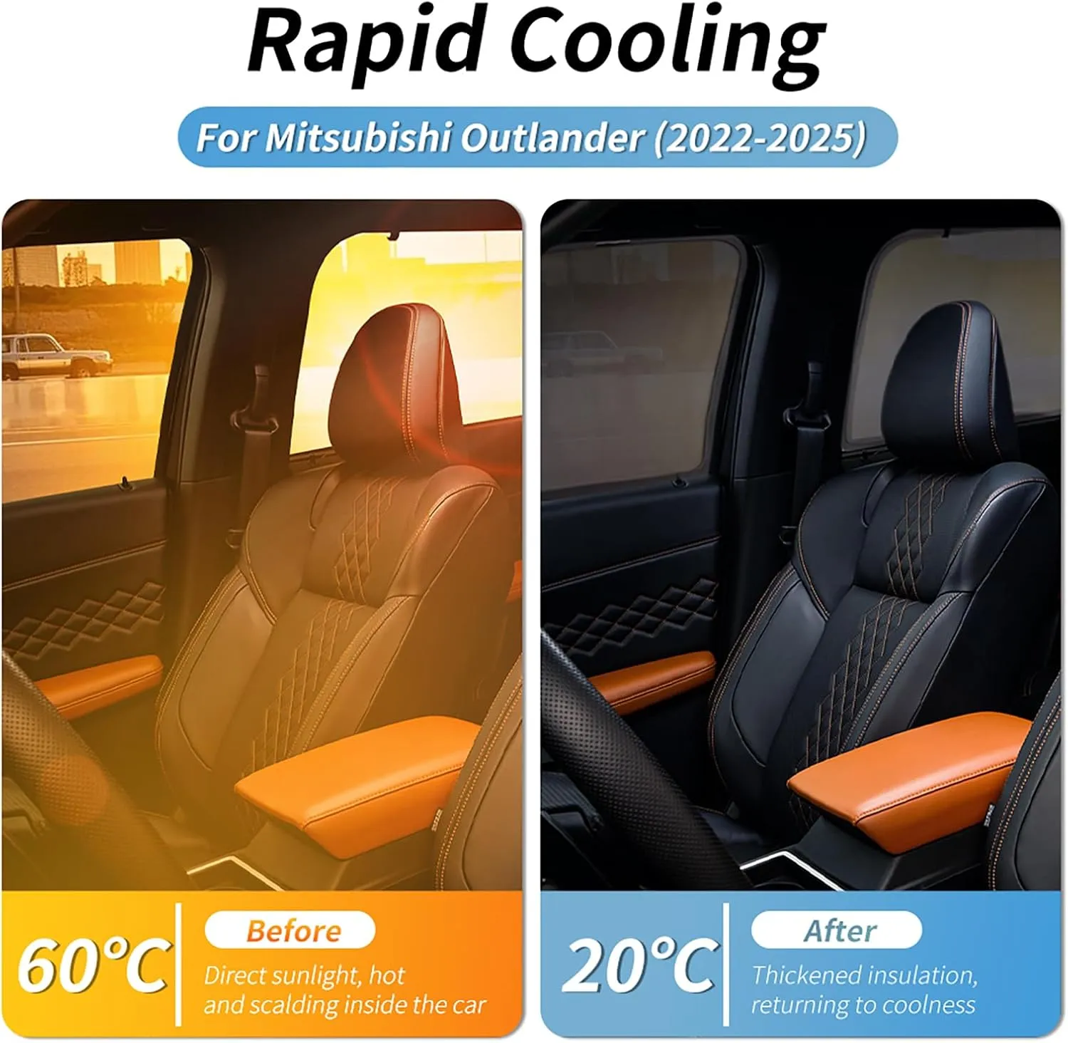 Front Windshield Sunshade for 2022-2025 Mitsubishi Outlander Blocks UV Rays Sun Visor Protector Keeps Your Vehicle Cool (Black, Rear Side Window)