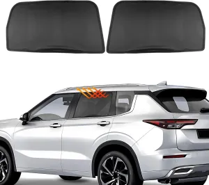 Front Windshield Sunshade for 2022-2025 Mitsubishi Outlander Blocks UV Rays Sun Visor Protector Keeps Your Vehicle Cool (Black, Rear Side Window)