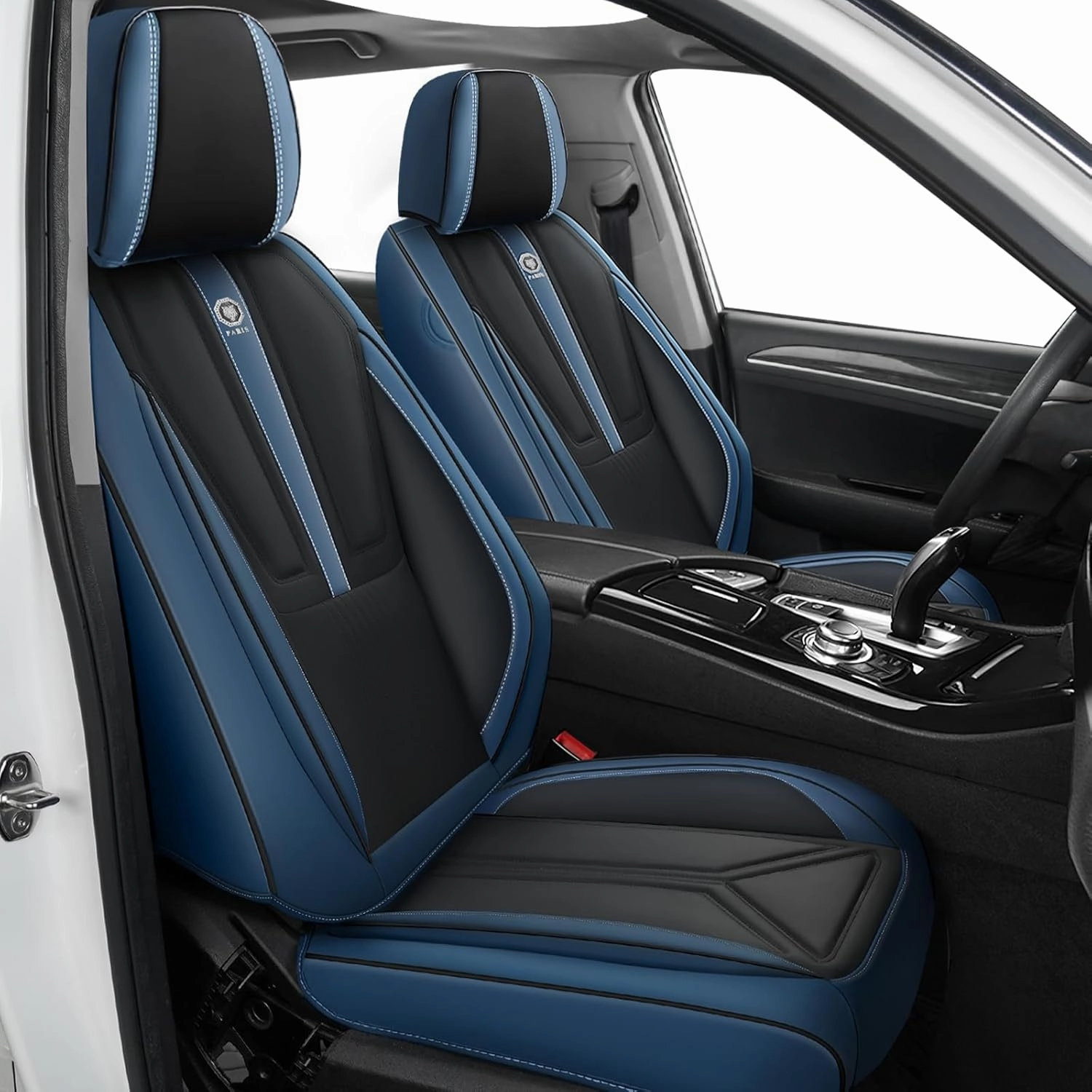 Front Seat Covers for Acura Integra 2023-2025, Premium Car Seat Protectors,Waterproof Non-Slip Seat Cushion,Luxury Automotive Interior Accessories Covers(2 Front Set, Black-Blue)