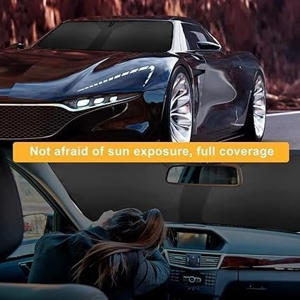 Front Window Sunshade Sun Visor for Renault Scenic III XMOD 2013-2016, Car Windshield Sun Shade Foldable Front Windshield Shade for Sun,Black