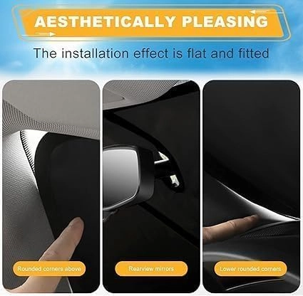 Front Window Sunshade Sun Visor for Renault Scenic III XMOD 2013-2016, Car Windshield Sun Shade Foldable Front Windshield Shade for Sun,Black