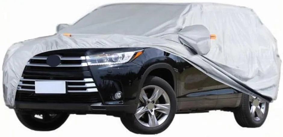 Full Car Covers for Toyota Highlander 2019 2020 2021, All Weather Exterior Waterproof Scratch Automobile Apparel Non Slip Clothing Windproof Durable Protective Layer