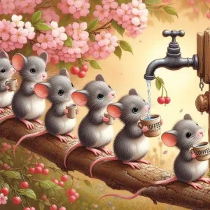 Fun Wooden Puzzle 500 Piece Jigsaw Puzzle for Adults Cute Rats Lining Up for Water Challenging Educational Game Fun Family Activities Animals Puzzle Floor Props Kid Gift Unzip Toy Wooden Puzzles