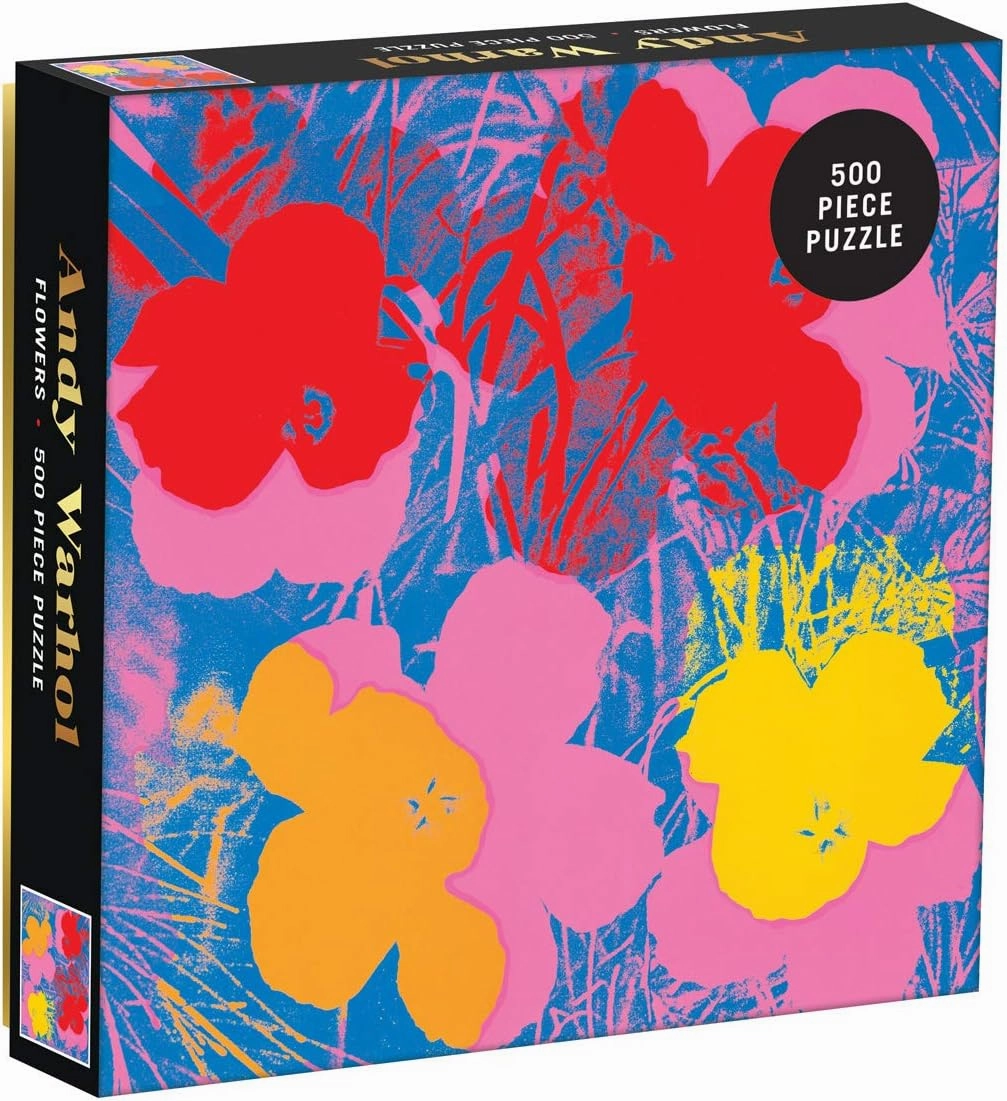 Galison Andy Warhol 500 Piece Jigsaw Puzzle with Flowers, Andy Warhol Art Foil Jigsaw Puzzle with Vibrant Flowers – Fun Indoor Activity, Multicolor (0735357838)