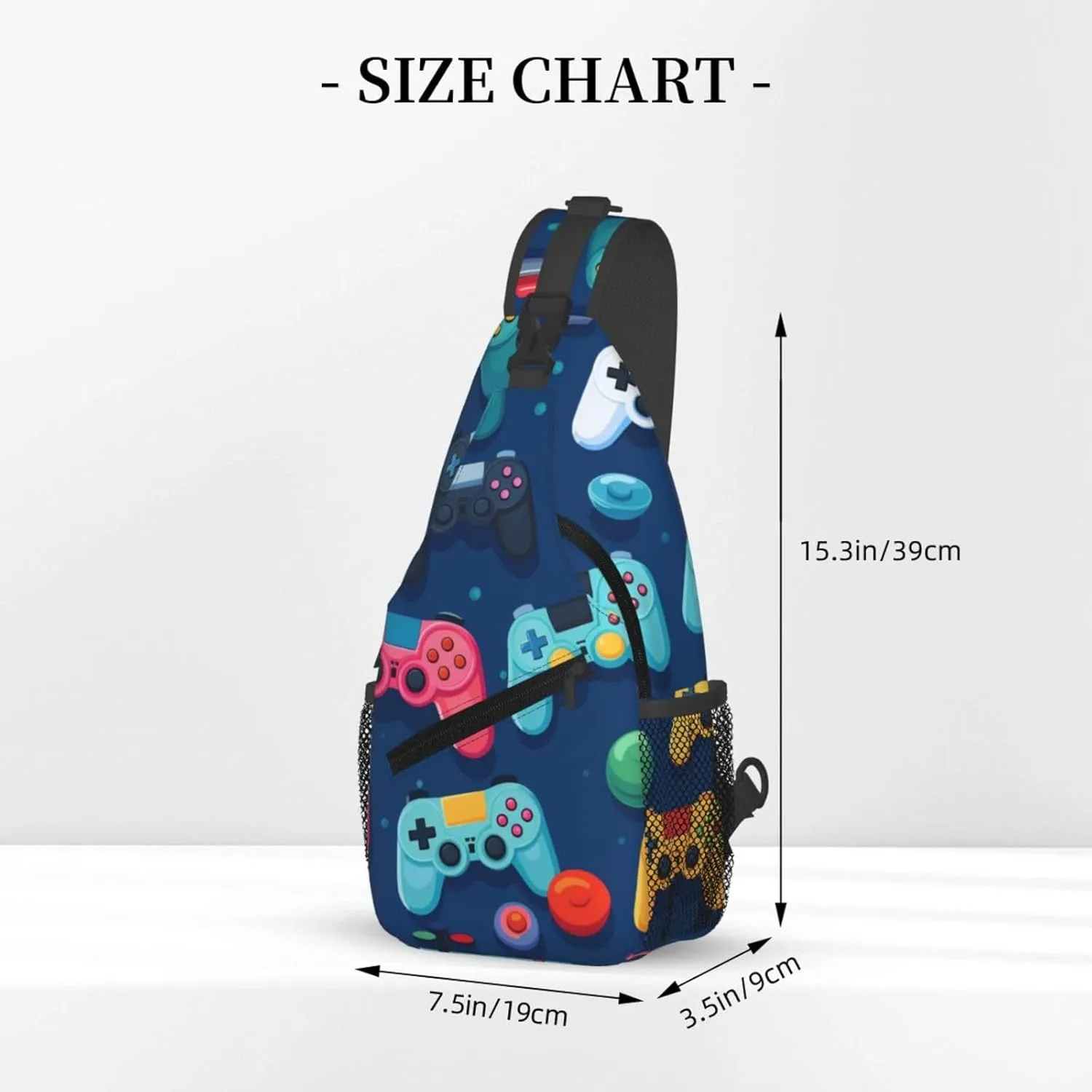 Game Handle Outdoor Crossbody Shoulder Bag For Unisex Young Adult Hiking Bicycling