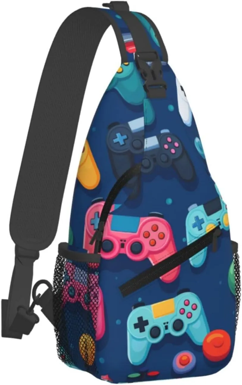 Game Handle Outdoor Crossbody Shoulder Bag For Unisex Young Adult Hiking Bicycling