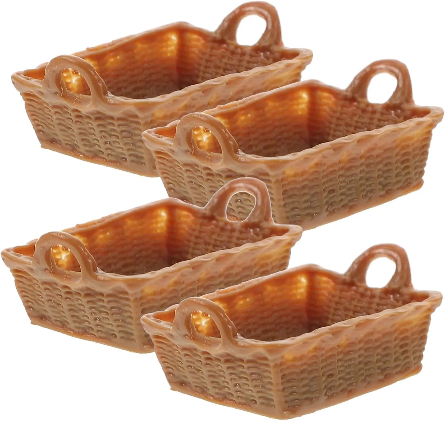 Garneck 3sets 4pcs Miniature Doll House Baskets Scale Resin Fruit Vegetable Storage Accessories Cute Home Decor for DIY House Furniture 4pcs*3