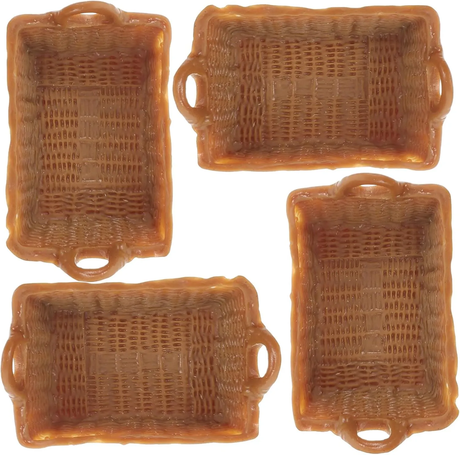 Garneck 3sets 4pcs Miniature Doll House Baskets Scale Resin Fruit Vegetable Storage Accessories Cute Home Decor for DIY House Furniture 4pcs*3