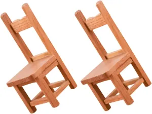 Garneck 3sets Miniature House Furniture Wood Chair Model for Dollhouse Decor Decorative Mini Dollhouse Accessories 2pcs*3