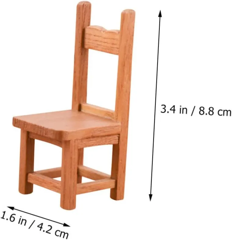 Garneck 3sets Miniature House Furniture Wood Chair Model for Dollhouse Decor Decorative Mini Dollhouse Accessories 2pcs*3