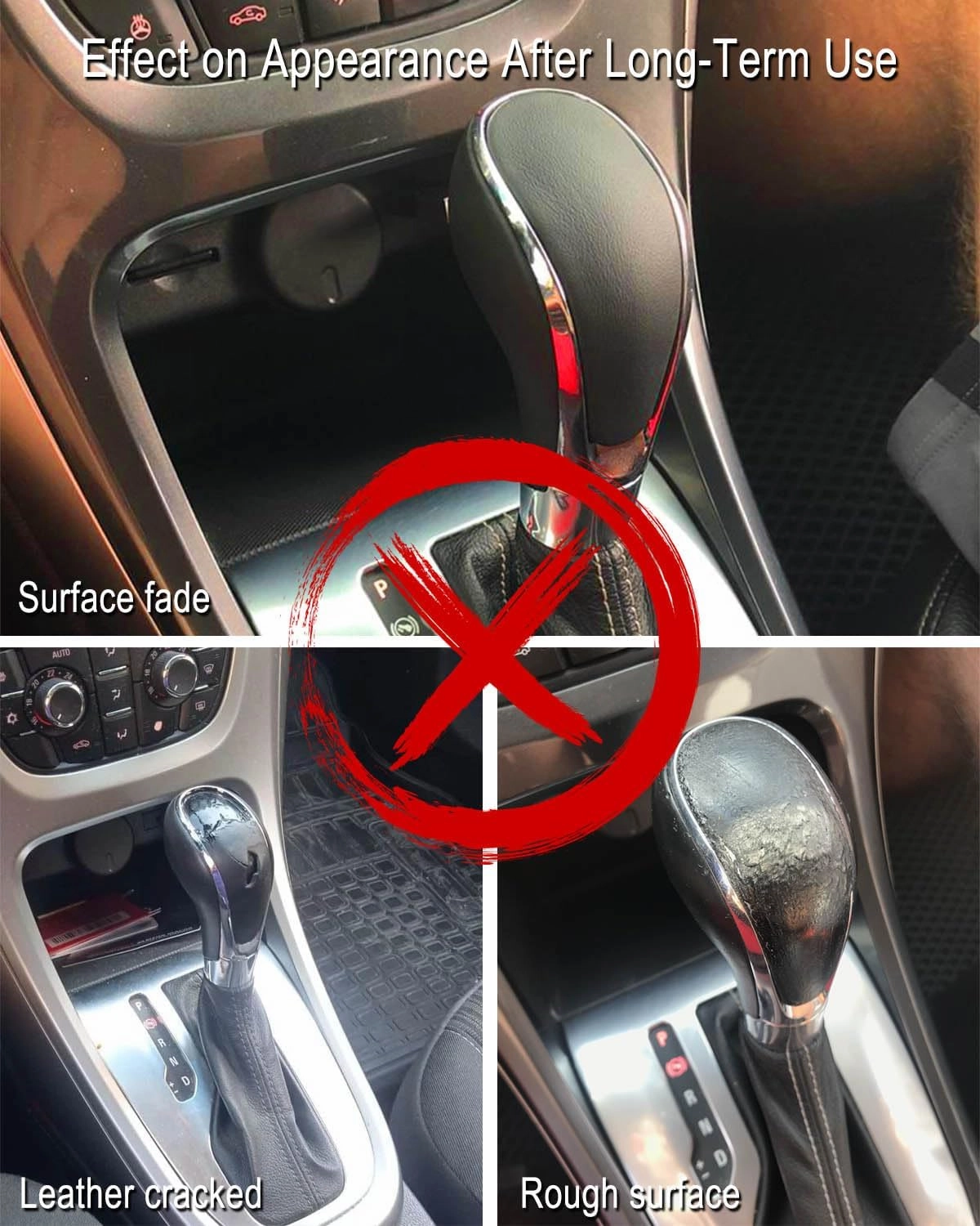 Gear Shifter Knob for Buick Verano 2012-2017 Gear Shift Knob Leather Car Stick Lever Handle Shifter Head Transmission Gear Shift Lever Knob, Perforated Leather Black