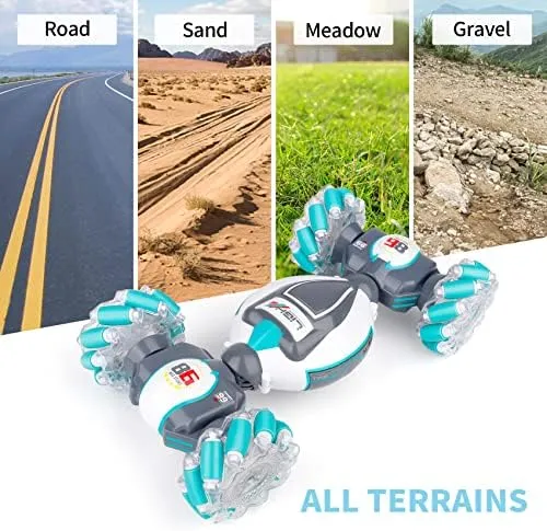 Gesture Sensing RC Stunt Car Toys for 6-12 yr Boys&Girls - Best Birthday Gifts for Kids, 2.4Ghz H&Controlled Remote Control Twist Cars, PREPOP 4WD Transform Off Road for Rotating