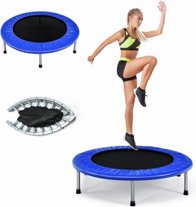 Giantex 36" 38" Folding Mini Trampoline, Portable Recreational Fitness Trampoline for Adults, Kids, Max Load 330lbs, Foldable Indoor Exercise Rebounder Trampoline