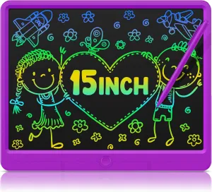 GIGART LCD Writing Tablet 15 Inch Drawing Tablet Magic Doodle Board Drawing Pad, Electronic Writing Board, Educational Toys Gifts for Kids and Adults at Home,School and Office（Purple）