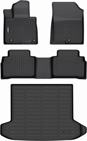 GINOWY- Floor Mats & Cargo Liner for Hyundai Tucson 2022-2024 2025 (Not for Hybrid) TPE All Weather 2023 Tucson Car Mats, Non-Slip Trunk Mat Waterproof Tucson Custom Fit Accessories Mats-Black