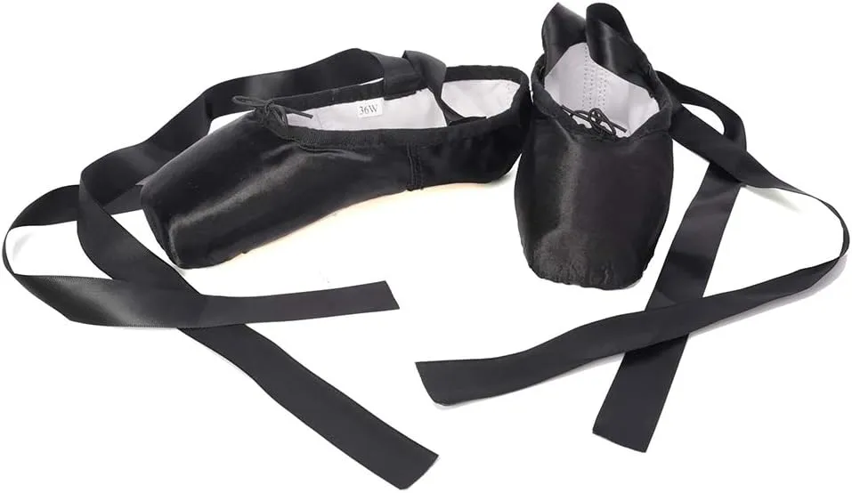 Girls Womens Ballet Pointe Shoes with Ribbons Professional Pointe Dance Shoes,Model-TJ-Pointe Ballet