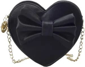 Goclothod Girls Bowknot Mini Coin Purse Heart Shape Cross Body Handbag Shoulder Bag Wallet Black