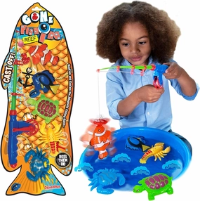 Gone Fishing - Reef from Deluxebase. Novelty Fishing Game Bath Toys. Traditional Hook-a-Fish Style Carnival Games for Kids. Educational Toys and Kids Party Favors.
