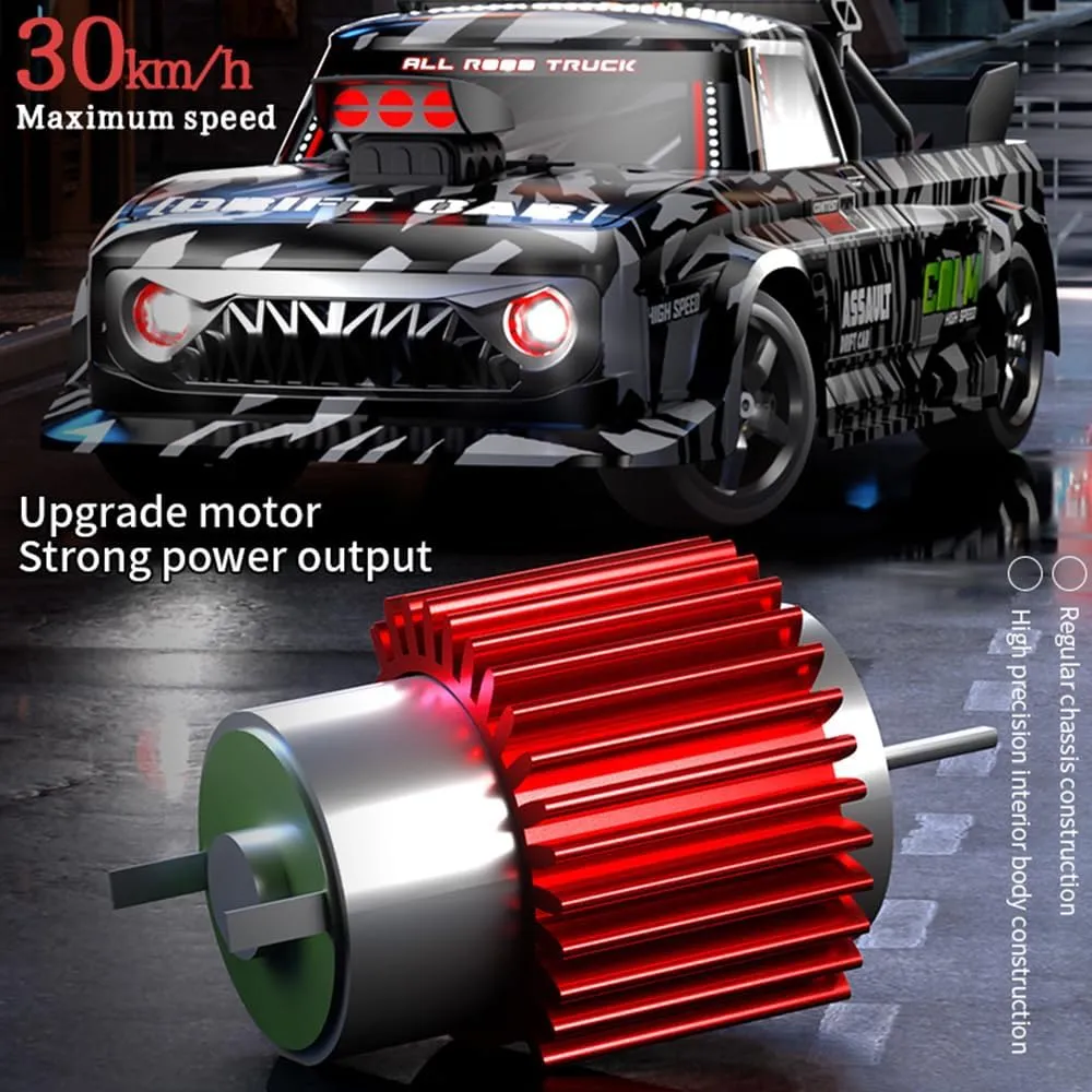 GoolRC 1:12 Scale RC Drift Car, 4WD Fast Remote Control Car with Gyro, 30KM/H High-Speed Racing Vehicle with LED Lights, Rechargeable Electric Toy Car Gifts for Boys Girls Kids