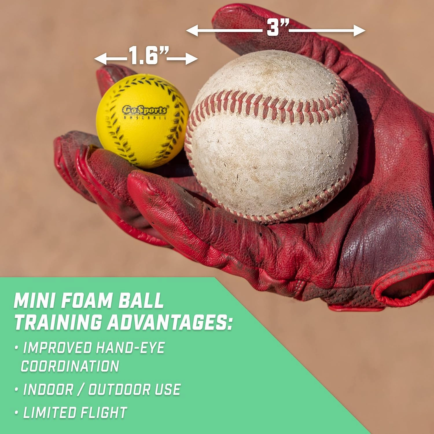 GoSports Mini Foam Baseballs - 20 or 50 Pack for Pitching Machines and Batting Accuracy Training