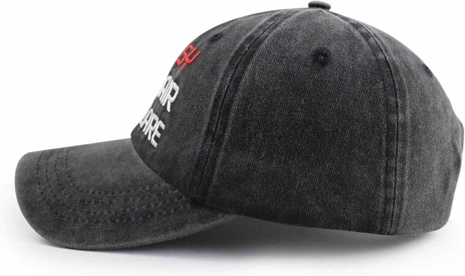 Goyklrb Messy Hair Don't Care Baseball Cap for Women Men, Funny Adjustable Washed Cotton Embroidered Hat