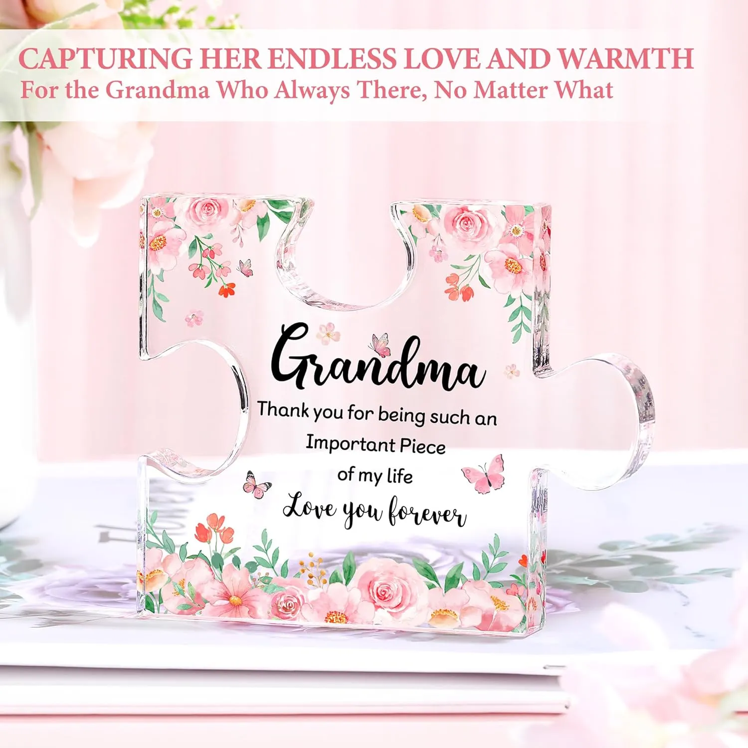 Grandma Gifts for Grandma Birthday Gifts from Grandkids Unique New Grandmother Gift for Nana Gift Ideas for Grandmas Cool Presents for Grandmas Bracelet Tote Bag Cup Candle Socks Acrylic Puzzle