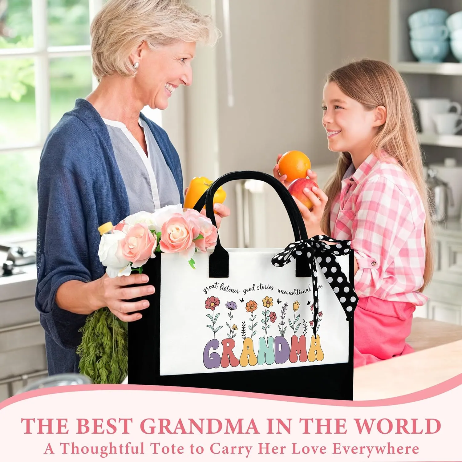 Grandma Gifts for Grandma Birthday Gifts from Grandkids Unique New Grandmother Gift for Nana Gift Ideas for Grandmas Cool Presents for Grandmas Bracelet Tote Bag Cup Candle Socks Acrylic Puzzle