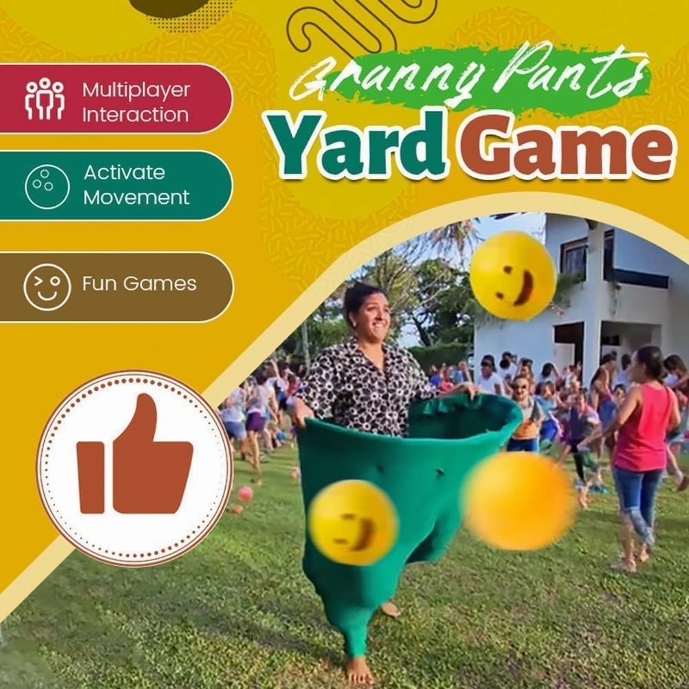 Granny Pants Outdoor Game, Big Granny Pants Yard Game with Bouncy Balls, Yard Field Family Reunion Outdoor Games Sets for Adults - The Ultimate Backyard Party Games(4pcs)