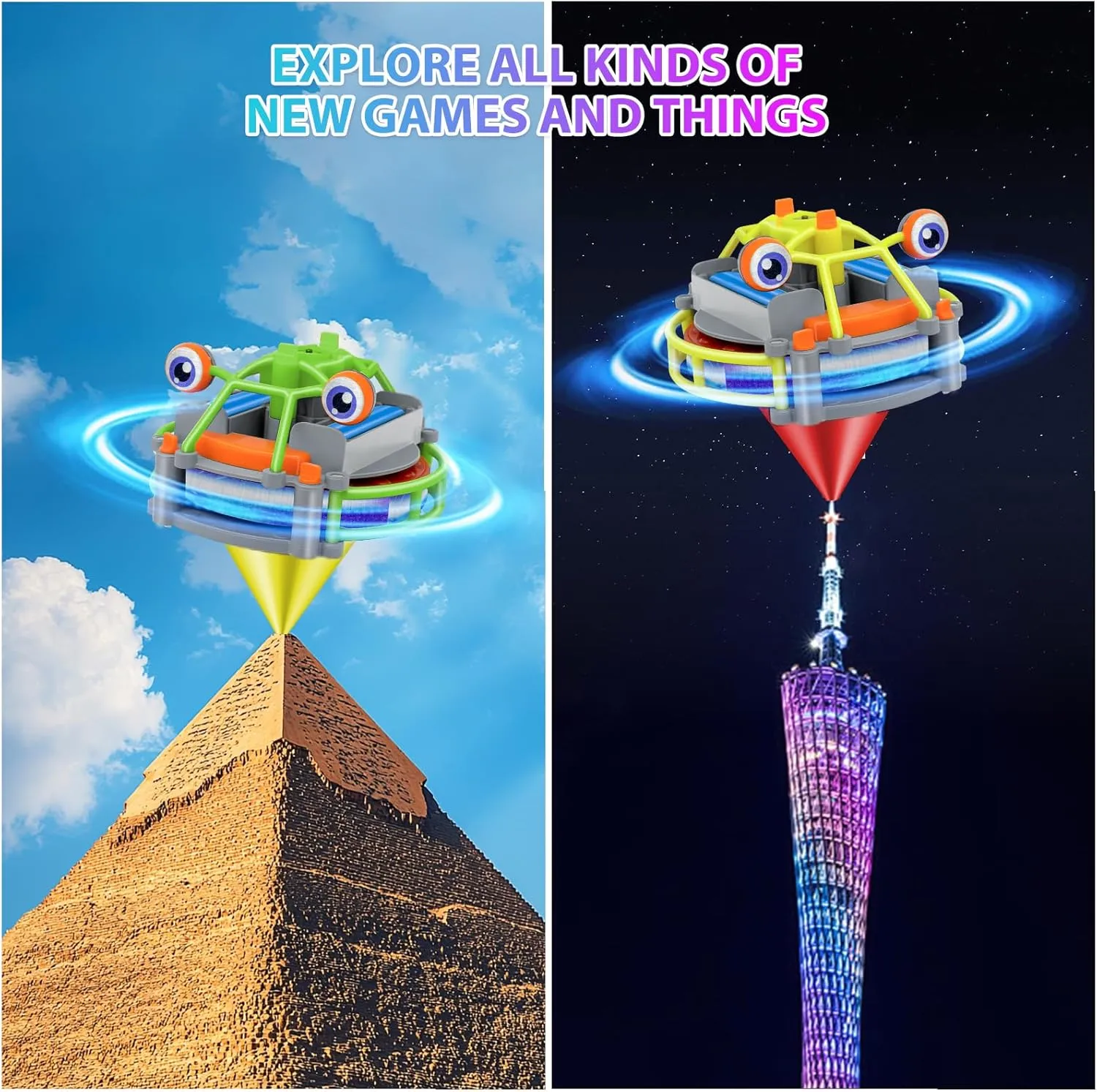 Gyroscopic Tightrope Walker Toy Tightrope Walker Spinning Top Toy Anti-Gravity Unicycle Robot for Kids Dual Modes of Unicycle and Gyroscope Educational Birthday Gift for Kid (Yellow)
