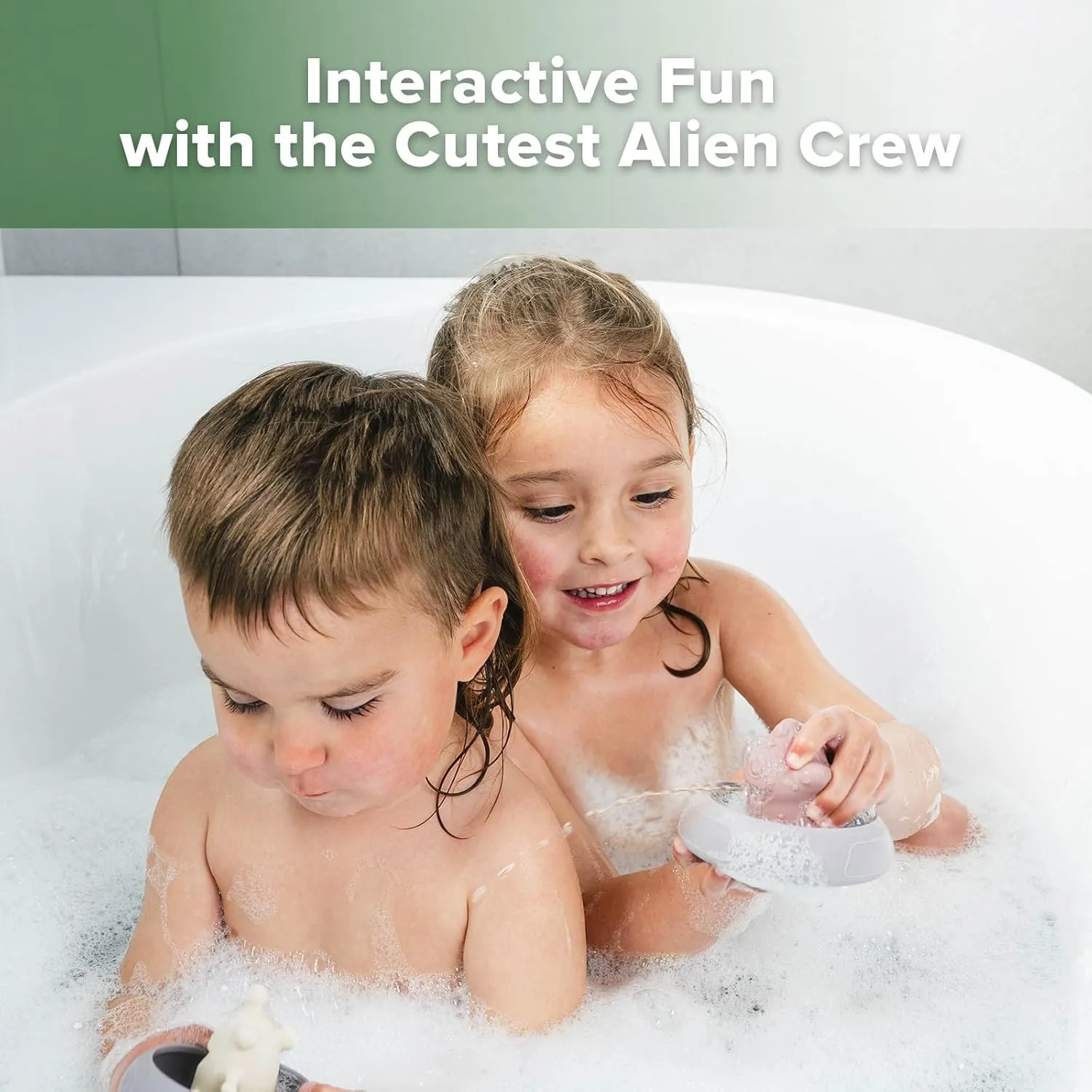 Haakaa Squeeze Alien Explorers Baby Bath Toys, Food Grade Silicone Toddler Bath Toys for Bathtubs/Swimming Pools/Beaches, Detachable Mold Free Floating Tub Toys for Kids Ages 1-3 (Nova Jupiter)