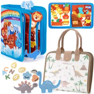 hahaland Montessori Busy Board for Toddlers 1-3, 2 Year Old Boy Toys Birthday Gift - Travel Toys - Sensory, Early Learning, Educaitonal, Developmental One Year Old Boy Gift