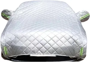 Hail Protector Car Cover, 5-Layer Padded Anti-Hail Car Cover, Heavy Duty Waterproof with Reflective Safety Strips, All-Weather Protection Against Hail Snow Rain (White,Hatchback)
