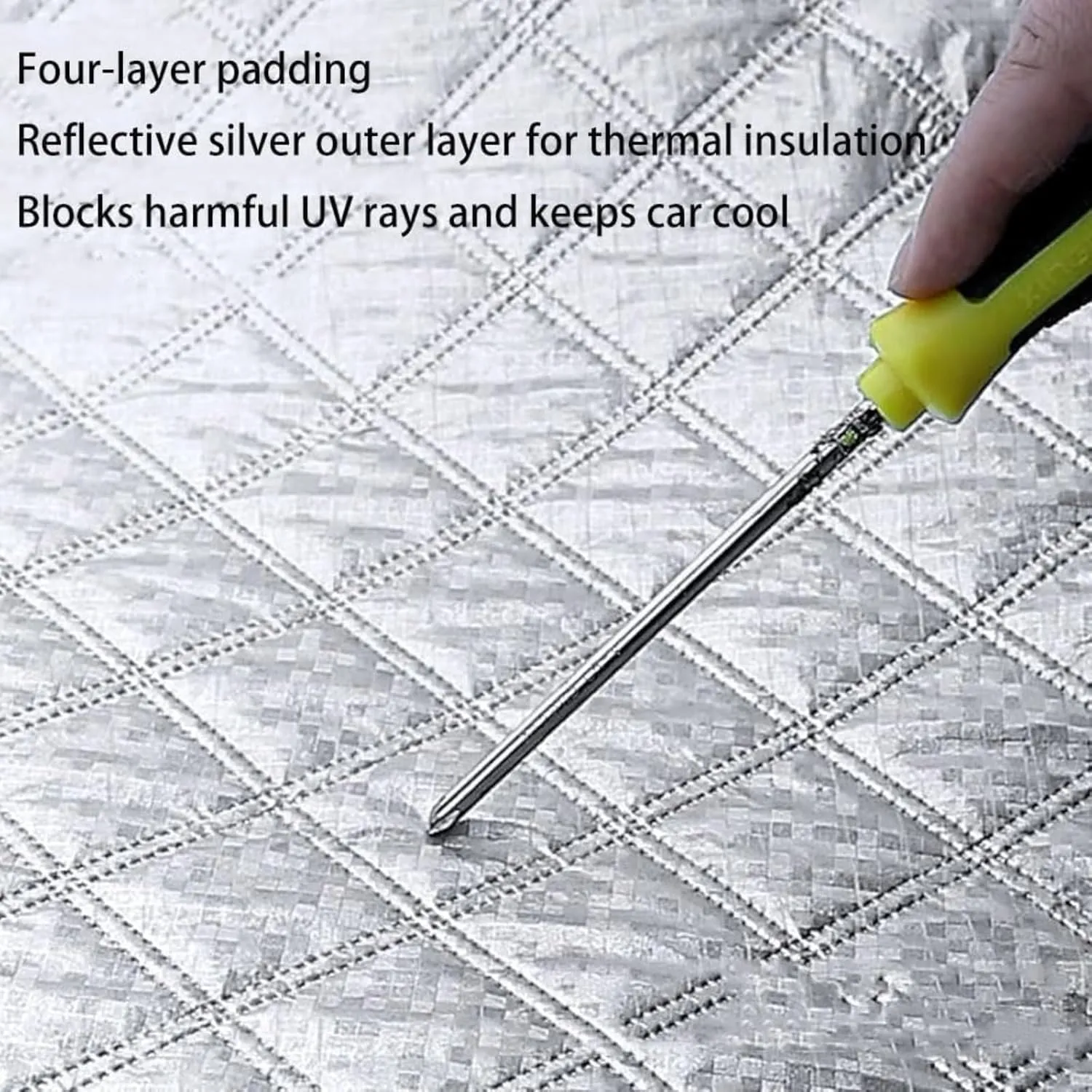 Hail Protector Car Cover, 5-Layer Padded Anti-Hail Car Cover, Heavy Duty Waterproof with Reflective Safety Strips, All-Weather Protection Against Hail Snow Rain (White,Hatchback)