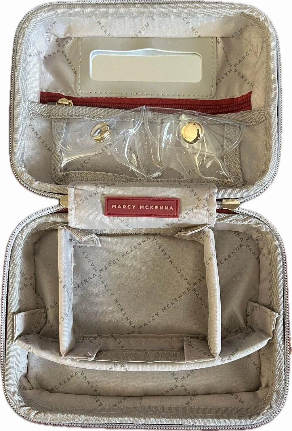Hamptons Collection Mini Beauty Cosmetic Case - Red