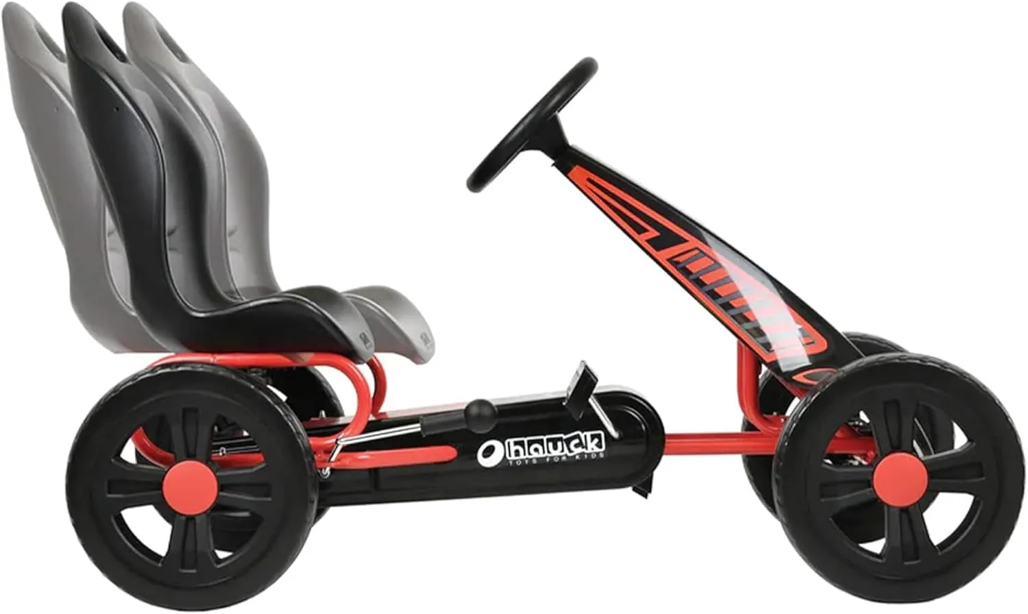 Hauck Hurricane Pedal Go Kart, Ride-On Toy w/ Rubber Tires & Handbrake, for Kids Ages 4-10