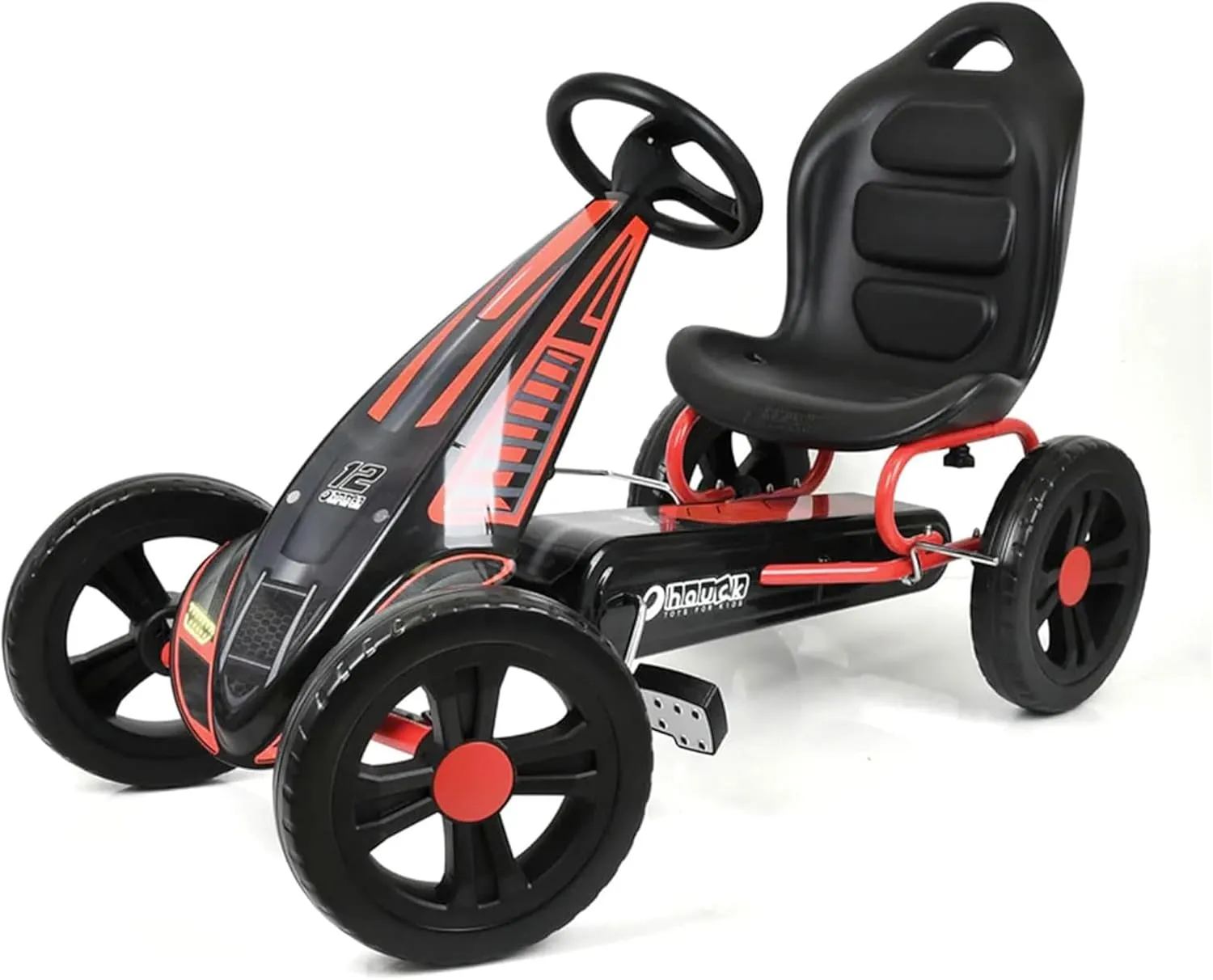Hauck Hurricane Pedal Go Kart, Ride-On Toy w/ Rubber Tires & Handbrake, for Kids Ages 4-10