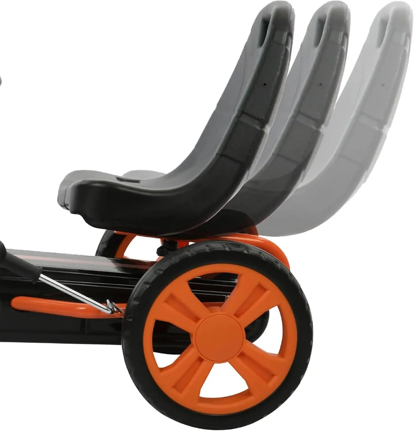 hauck Speedster Pedal Car with 3 Way Adjustable Bucket Seat, Hand Brake, and Robust Steel Tube Frame for Indoor and Outdoor Use, Orange