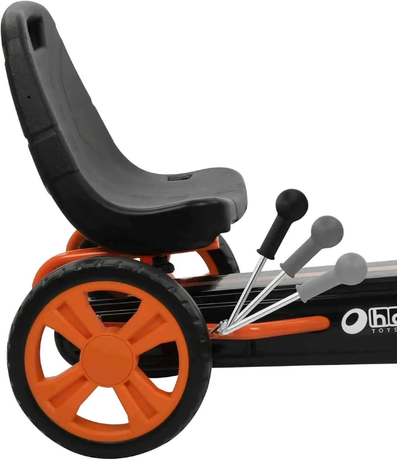 hauck Speedster Pedal Car with 3 Way Adjustable Bucket Seat, Hand Brake, and Robust Steel Tube Frame for Indoor and Outdoor Use, Orange