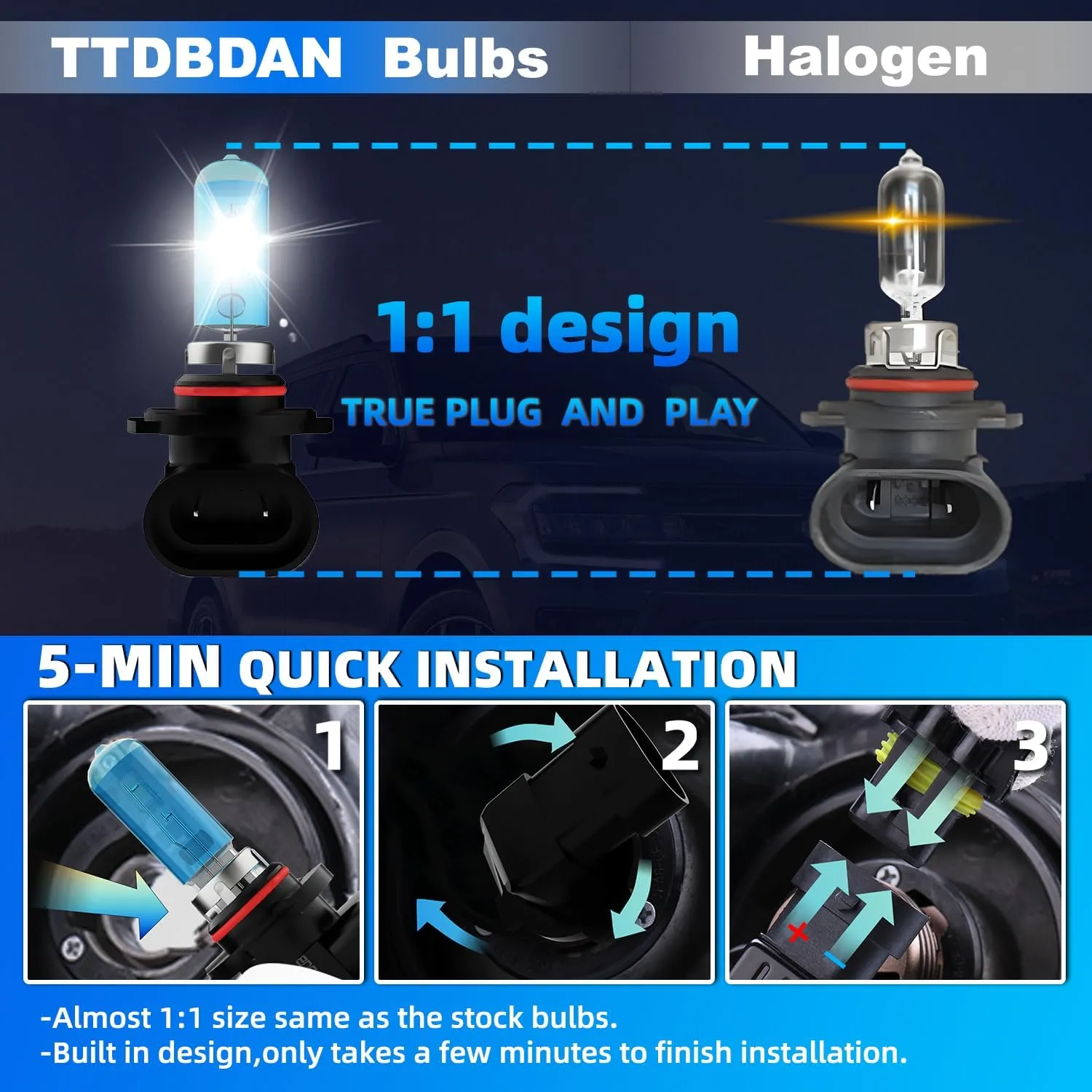 Headlights Compatible with 2003-2009 GX470 Halogen Headlight Bulbs,9005/HB3/H10 High Beam & H11/H8/H9 Low Beam Headlight Bulbs For GX470,Plug And Play,Pack of 4
