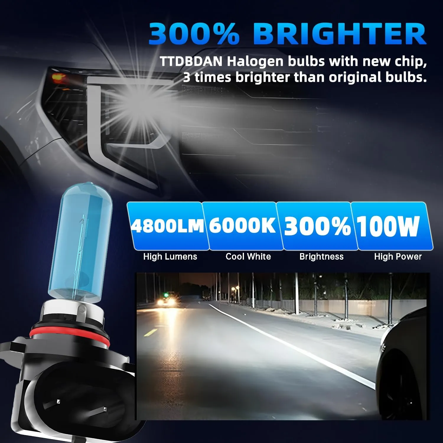 Headlights Fit for 2013-2018 Honda Accord Halogen Headlight Bulbs,9005/HB3/H10 High Beam & H11/H8/H9 Low Beam Headlight Bulbs,Plug And Play,Pack of 4 (Honda Accord 2013-2018 Headlamps)