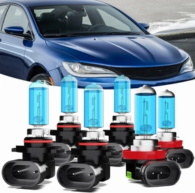 Headlights Fit For Chrysler 200 2016-2017 Halogen Headlight Bulbs,9005/HB3/H10 High Beam  9005/HB3/H10 Low Beam  h11 Fog Light Combo,Plug And Play,Pack of 6 (Chrysler 200 2016-2017)