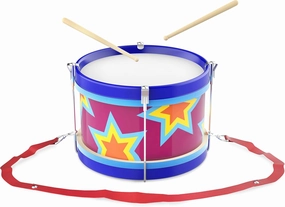 Hey! Play! Children’s Toy Snare Marching Drum, Double-Sided with Adjustable Neck Strap and Two Wood Drum Sticks- Music Fun for Kids, Toddlers