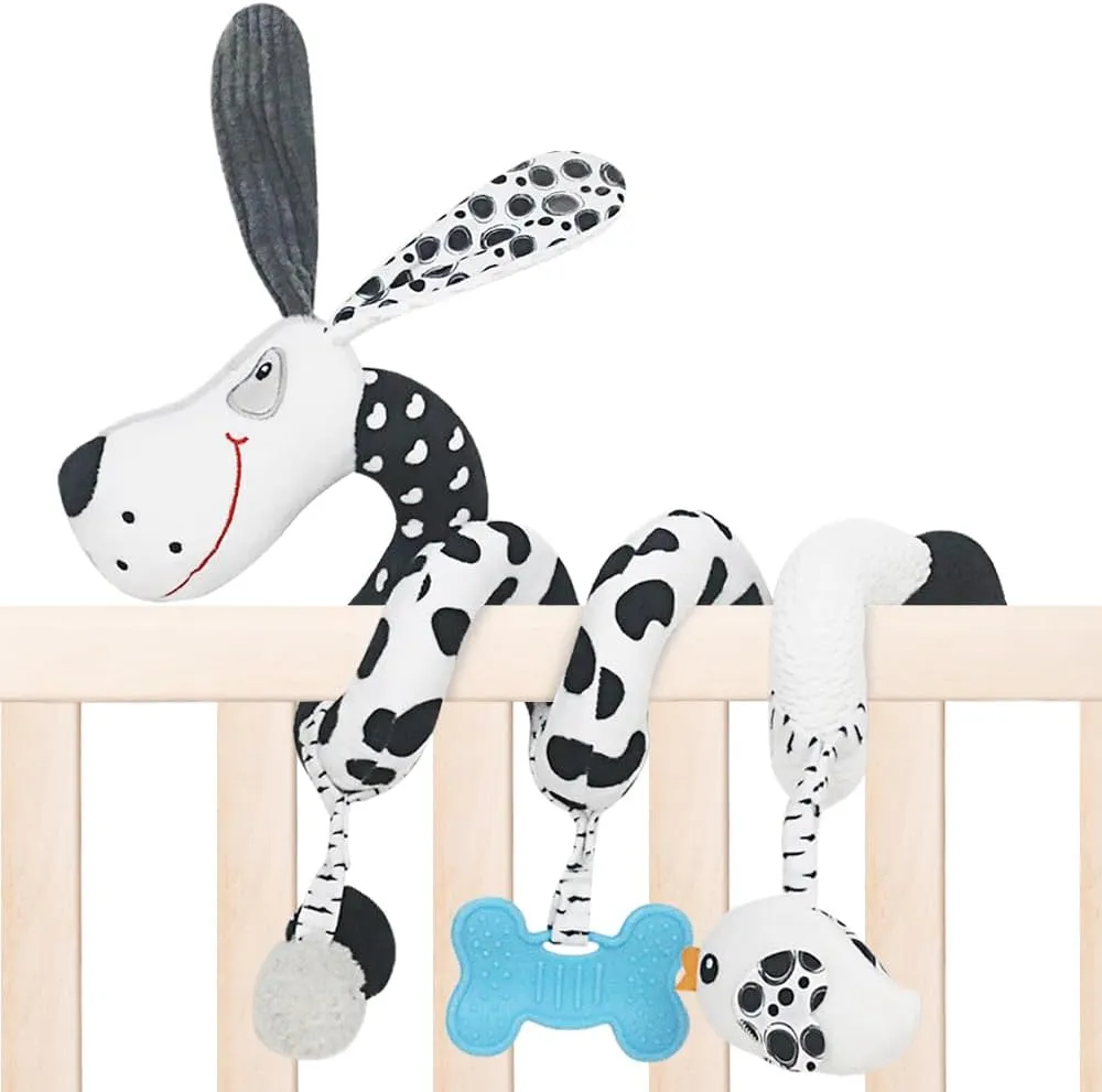 High Contrast Black and White Baby Spiral Activity Toy, Car Seat and Crib Attachable Toy (Pet)