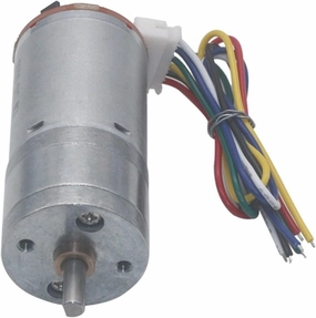 High Torque Gear Motor JGA25-370 DC Gear Motor with Encoder, Speed Measuring Code Disc High Torque 6V/12V/24V Mini Toy Car Chassis Motor (Color : 24V, Size : 35RPM)
