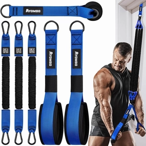Home Gym Workout Equipment, Heavy Resistance Bands with Handles, Door Anchor, Tricep Rope Pull Down Attachment for Triceps, Biceps, Arms,Chest,Back Exercise, Best Replacement for Cable Machines