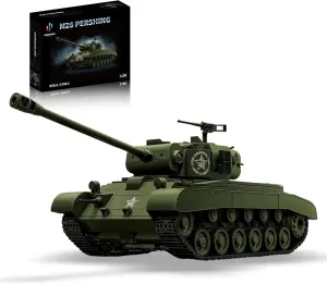 honchoes M26 Pershing Tank Building Set, WW2 Military Vehicles Collectible Army Model for Boys & Adults Home Decor